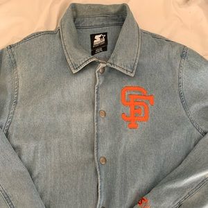 Starter San Francisco Giants Vintage Denim Coach Jacket XL